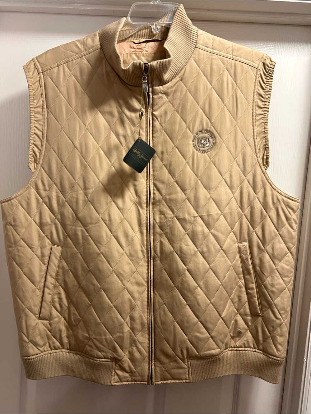 Bobby Jones Quilted Golf Vest w/ Water Resist Silk on Inside in Tan NWT Mens XL